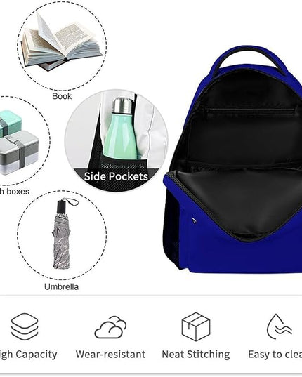 Fashion Navy Blue Backpack Lightweight Large Capacity Laptop Daybag for Travel Work