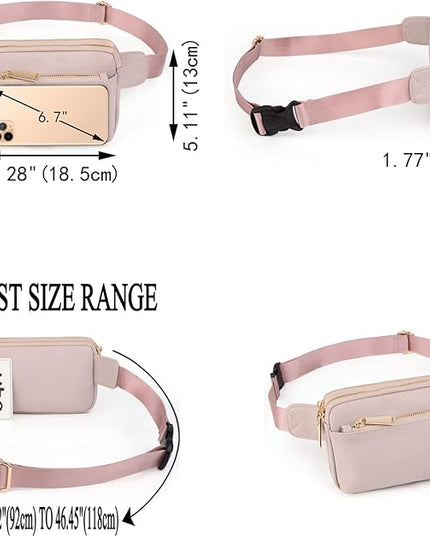 UTO Fanny Pack for Women Crossbody Trendy Fashion Belt Purse Chest Waist Hip Bumbag for Outdoor Shopping Travel Hiking