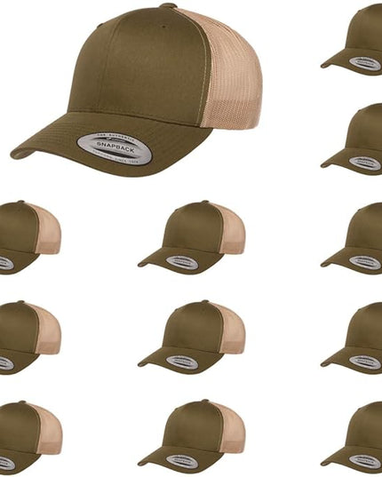 Yupoong Classic Premium Mesh 6 Panel Retro Trucker Cap | Mid Profile Snapback | OSFA | Bulk Pack Available