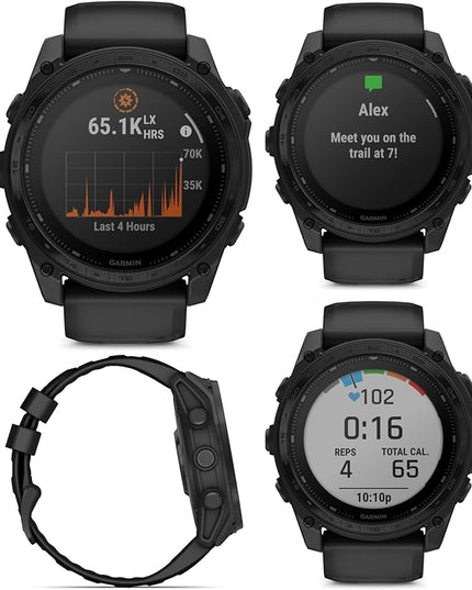 Garmin Tactix 8, 51mm Solar, Elite, Titanium Bezel, Sapphire Lens, Premium Tactical GPS Smartwatch, Includes Applied Ballistics Ultralight Elite Solver, 40M Dive Rating w/Wearable4U PowerBank Bundle