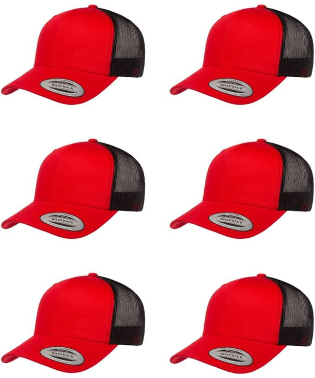 Yupoong Classic Premium Mesh 6 Panel Retro Trucker Cap | Mid Profile Snapback | OSFA | Bulk Pack Available