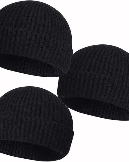 50% Wool Warm Cuffed Swag Knit Short Fisherman Beanie for Men Women Winter Hats Trawler Skull Cap