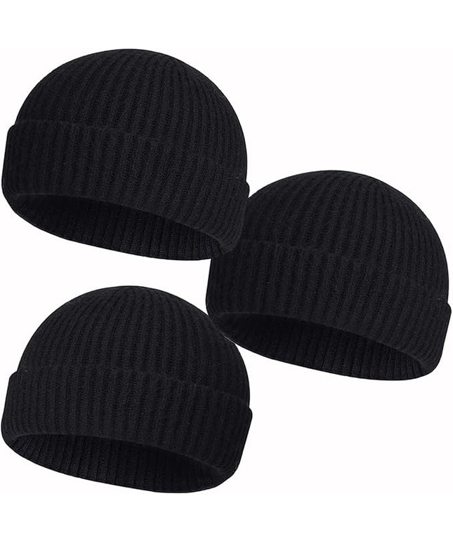 50% Wool Warm Cuffed Swag Knit Short Fisherman Beanie for Men Women Winter Hats Trawler Skull Cap