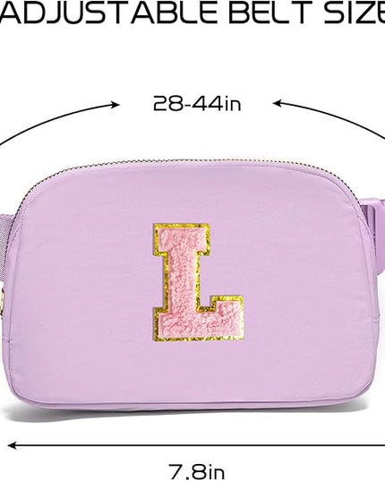 Gitus Initial Belt Bag Fanny Pack Crossbody Bag for Girls Birthday Gifts Age 8-10 Teen Girl Gifts Trend Stuff Personalized Letter Gifts for Daughter Sister (Lavender-L)