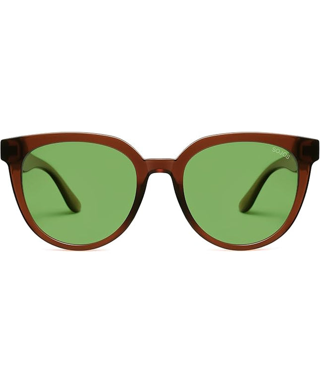 SOJOS Trendy Cat Eye Round Polarized Sunglasses for Women Fashion UV Protection Sunnies Sunglasses SJ2175