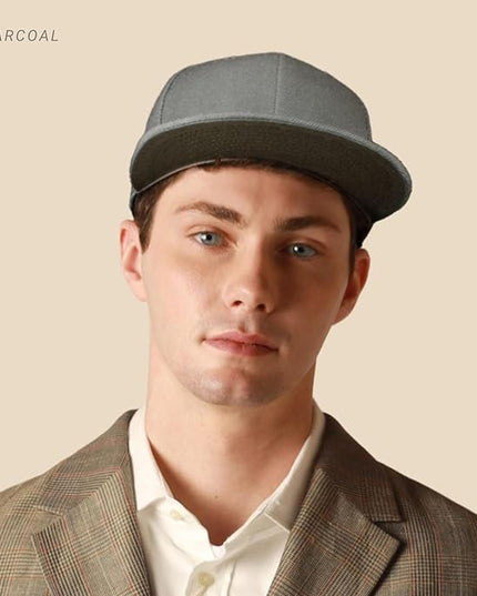 CHOK.LIDS Flat Bill Visor Classic Snapback Hat Blank Adjustable Brim High Top End Trendy Color Style Plain Tone Baseball Cap
