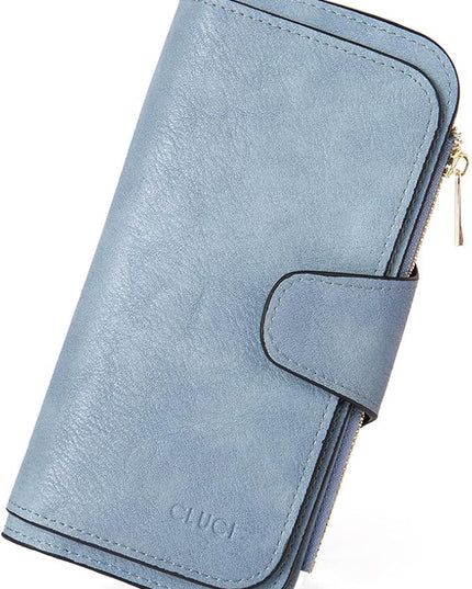 CLUCI Wallet For Women PU Leather RFID Blocking Womens Wallet Bifold Card Holder with ID Window Gifts for Women Birthday | RFID Blocking, Designer, Trifold, Card Holder, ID Window