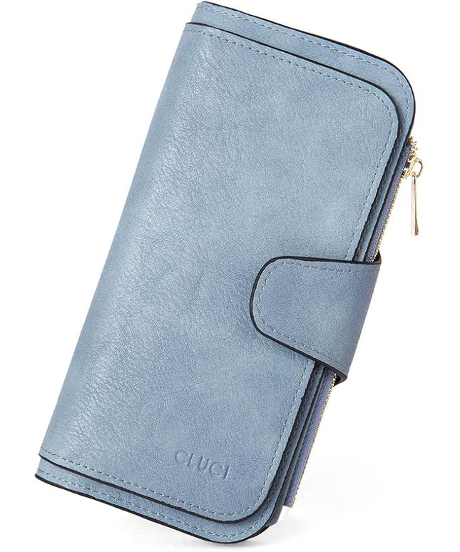 CLUCI Wallet For Women PU Leather RFID Blocking Womens Wallet Bifold Card Holder with ID Window Gifts for Women Birthday | RFID Blocking, Designer, Trifold, Card Holder, ID Window