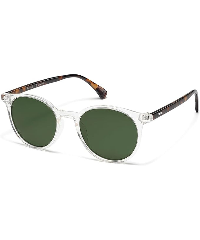 SOJOS Small Round Classic Polarized Sunglasses for Women Men Vintage Style UV400 Lens MAY SJ2113
