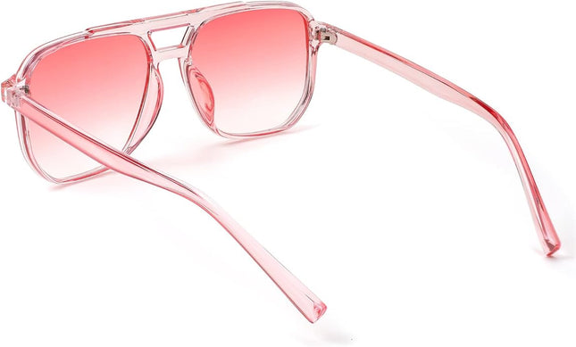 FEISEDY Retro Square Aviator Sunglasses Women Men 70s Vintage Trendy Plastic Frame Sun Glasses B2835