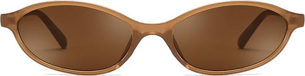 FEISEDY Retro Oval Cat Eye Sunglasses for Women 90s Narrow Lightweight Shades Y2k Trendy Sunnies B0257
