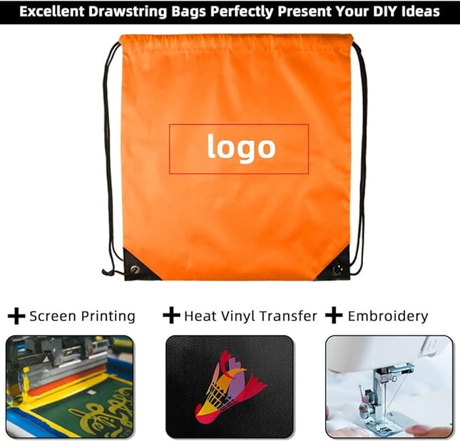 GoodtoU Drawstring Bags Bulk, 40 Pcs Draw String Bags Nylon Cinch Bag Gym Backpack String Bag Backpack, 20 Colors