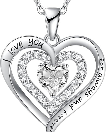 REDBEE Necklaces for Women Birthstone Heart Necklace Jewelry for Wife Girlfriend Woman Necklace