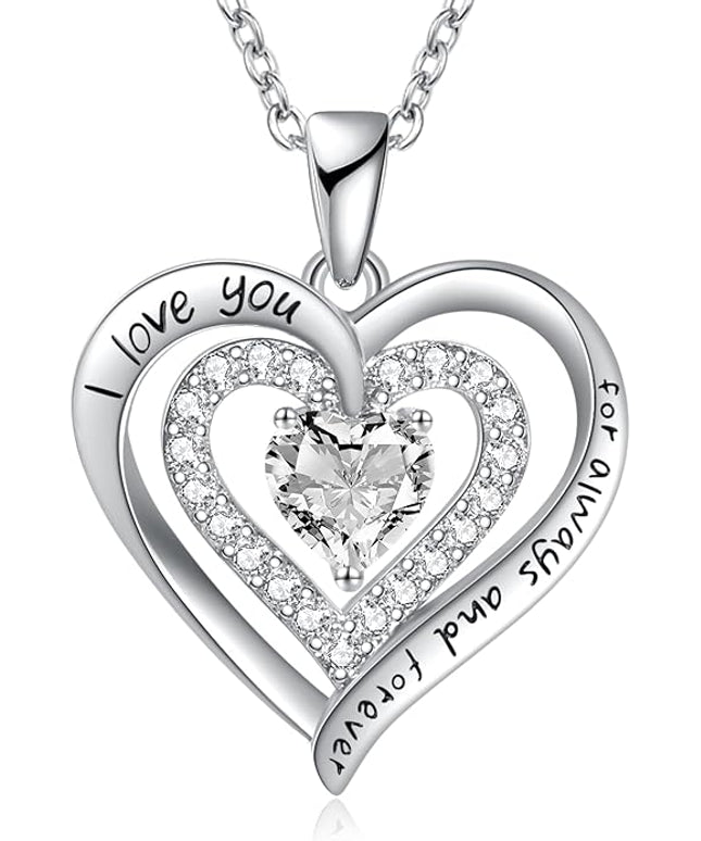 REDBEE Necklaces for Women Birthstone Heart Necklace Jewelry for Wife Girlfriend Woman Necklace