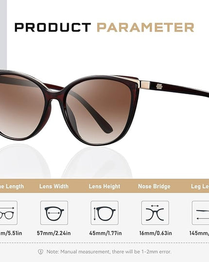 Trendy Cat Eye Sunglasses for Women Fashion Cateye UV400 Protection Glasses CL22017