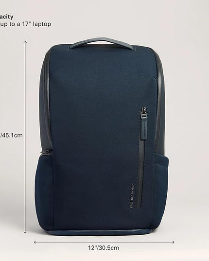 Troubadour Pioneer Backpack 3.0 - Premium Everyday Bag with Padded Laptop Section, Ventilated Shoe Compartment & Sustainable Waterproof Material - All-Day Lightweight Comfort Design - Navy