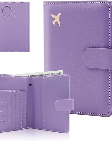 Melsbrinna Premium Leather Passport Holder Covers Case, Waterproof Rfid Blocking Travel Wallet Passport Holder with Pen Holder, Cute Passport Book for Women/Men