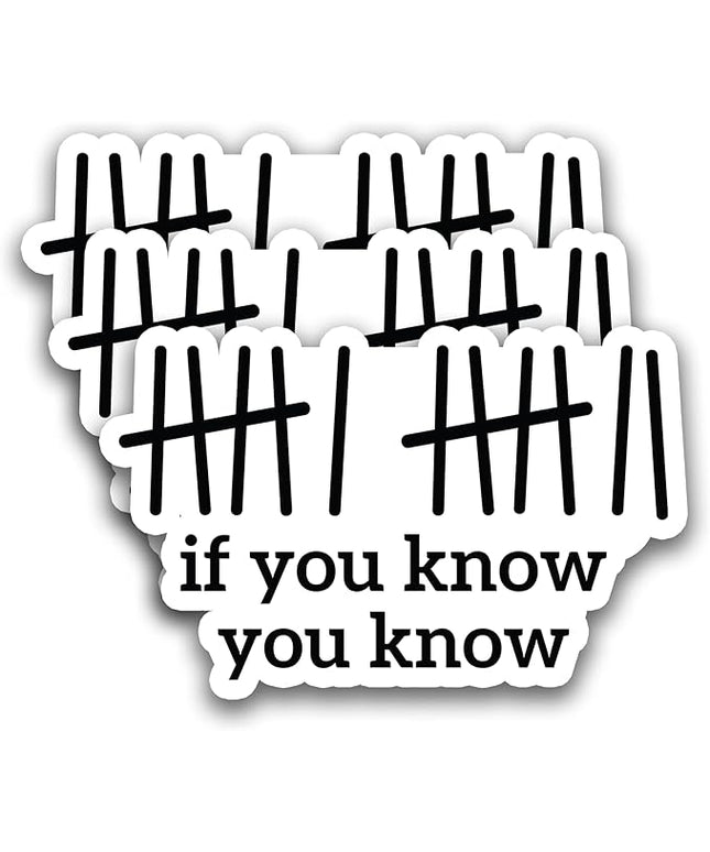(3Pcs) 67 If You Know You Know Tally Marks Six Seven Meme Stickers Funny 6 7 Numbers Vinyl Decals Gen Alpha Design Waterproof Sticker for Laptop, Water Bottle, Tumbler, Scrapbook, 3" x 1.9"