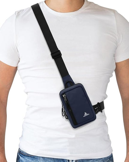 Peicees Small Crossbody Bag for Men Women Mini Sling Bag Travel Running Phone Daypack Cross Body Shoulder Bags with Keyholder