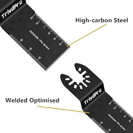 105PCS Oscillating Saw Blades, Professional Universal Titanium Multitool Blades for Wood Plastics Metal, Quick Release Multi Tool Blades Kits Fit Dewalt Ryobi Milwaukee Rockwell Fein