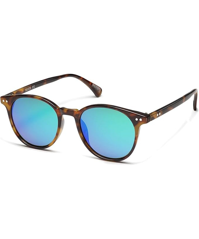 SOJOS Small Round Classic Polarized Sunglasses for Women Men Vintage Style UV400 Lens MAY SJ2113