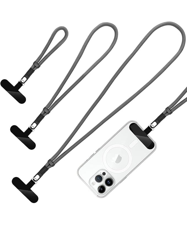 360° Rotatable Adjustable Phone Lanyard 3-Piece Set - Wrist/Neck/Crossbody Strap with Tether Tabs, Universal for Phones