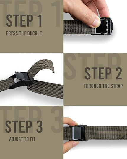 Trail Camera Straps, Game Cam Mounting Straps w/Durable Alloy Buckle, 6 ft. Long Hunting Utility Strap for Hanging Deer Camera Tree Stand, 25mm Width, Brown, 4-Pack
