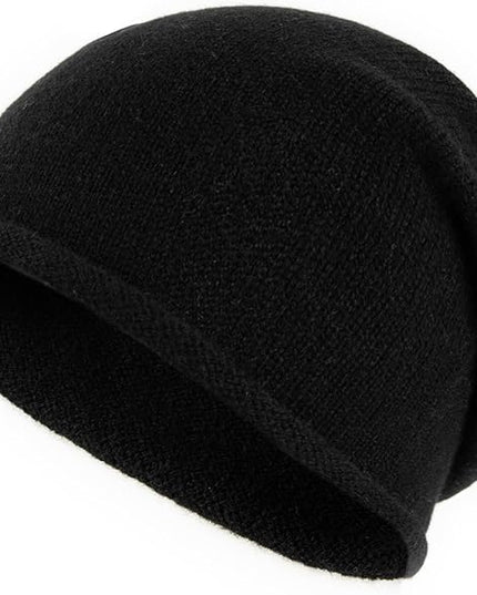 Villand 100% Cashmere Slouchy Beanie Hat for Women, Knitted Ladies Soft Warm Cashmere Skull Beanies Cap