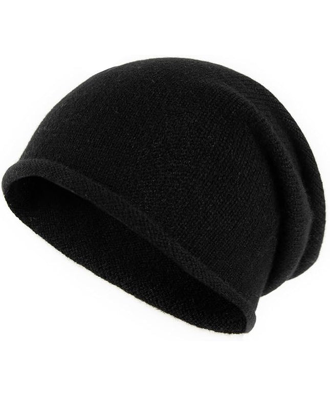 Villand 100% Cashmere Slouchy Beanie Hat for Women, Knitted Ladies Soft Warm Cashmere Skull Beanies Cap