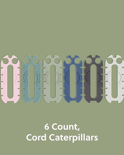 U Brands Oval Wired Ear Buds Cord Caterpillar Wrap, Set of 6 Cord Organizers for Apple Headphones Wired, Travel Essentials, Electronics Cable Management