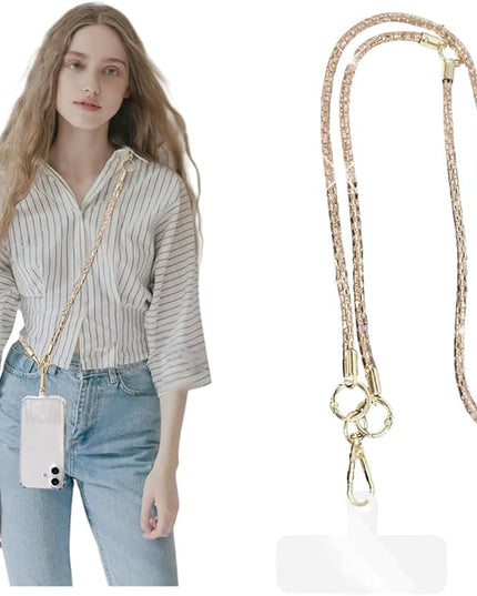 2Pcs Phone Crossbody Lanyard and Wrist Strap, Universal Cell Phone Lanyard Strap with 2Tether Tab