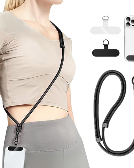 Moyad Crossbody Phone Lanyard, Anti-Theft Cell Phone Strap with 2 Tether Tab for iPhone, Universal Adjustable Neck Holder