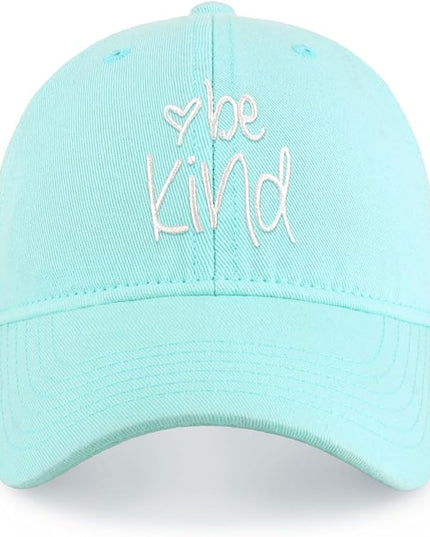 CHOK.LIDS Be Kind Trendy Womens Baseball Cap Unisex Fashion Cotton Polo Style Fun Inspirational Saying Seasonal Headwear