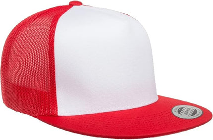 Yupoong 5-Panel YP Classic Trucker Cap | High Profile Flat Visor Snapback | OSFM | Bulk Packs Available
