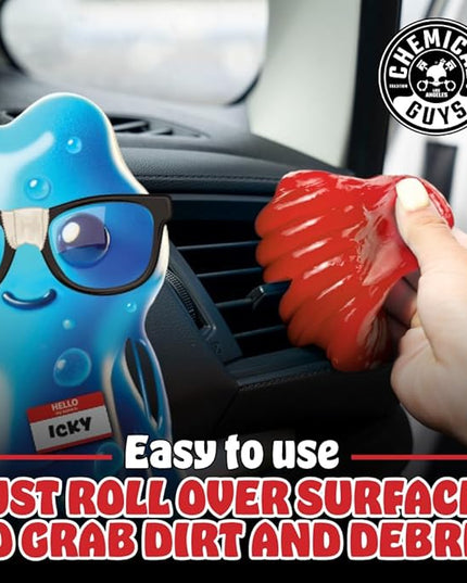 Chemical Guys Sticky Icky Car Cleaning Gel, Sweet Strawberry, Interior Car Cleaner, Reusable Automotive Crevice & Interior Dust Cleaner for Air Ventss, Cup Holders & Keyboards, 0.88 Ounce (Pack of 4)