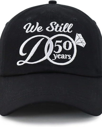 Kpainath We Still Do 50 Years Hat, Adjustable Washed Cotton Embroidered 50th Wedding Baseball Cap
