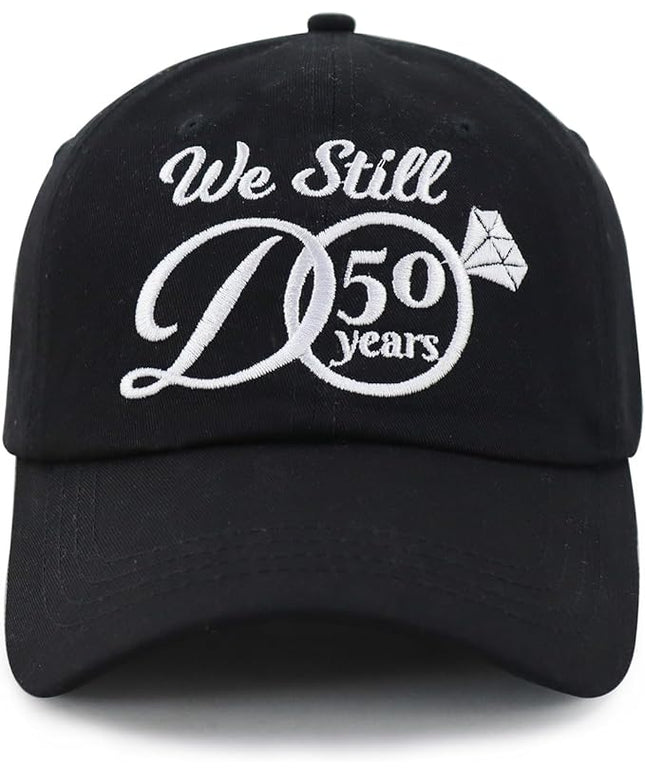 Kpainath We Still Do 50 Years Hat, Adjustable Washed Cotton Embroidered 50th Wedding Baseball Cap