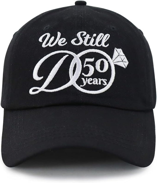 Kpainath We Still Do 50 Years Hat, Adjustable Washed Cotton Embroidered 50th Wedding Baseball Cap