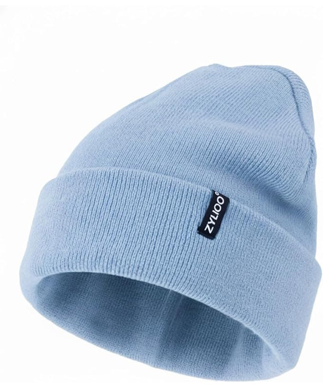 Zylioo Oversize Beanie Hats, XXL Big Size Ribbed Knit Cuffed Winter Hat for Cold Weather, Warm Skull Watch Cap