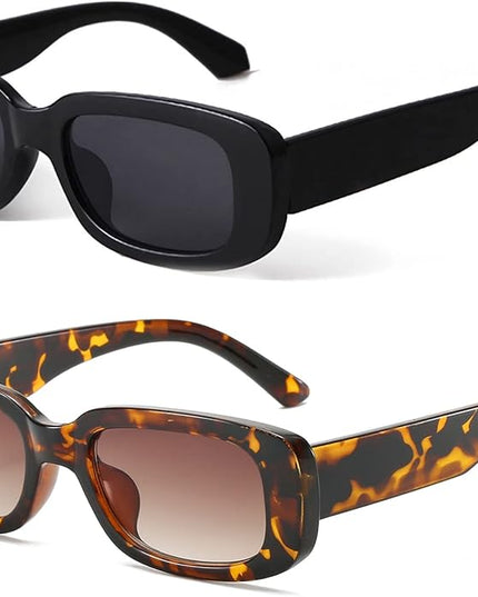 KUGUAOK Retro Rectangle Sunglasses Women and Men Vintage Small Square Sun Glasses UV Protection Glasse