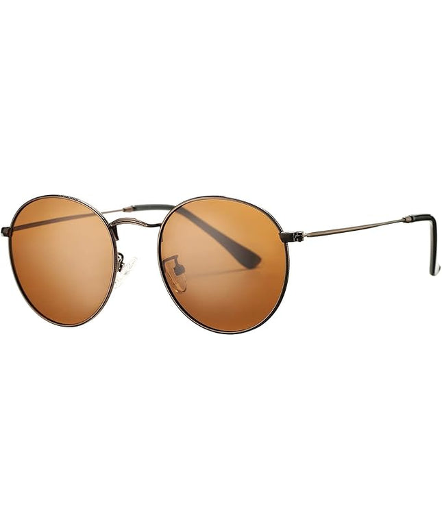 Pro Acme Small Round Metal Polarized Sunglasses for Women Retro Designer Style
