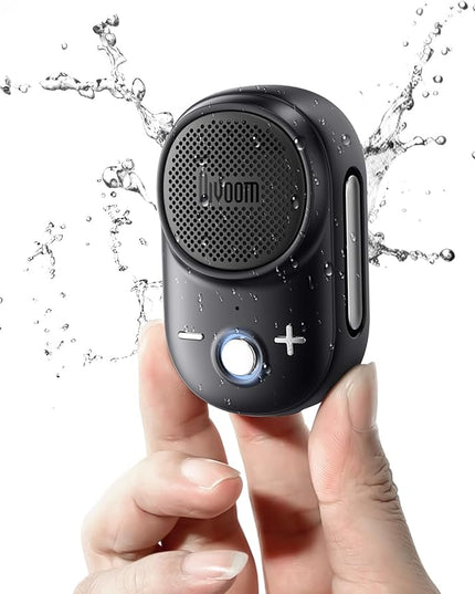 Divoom Itour-S Wearable Bluetooth Speaker, IP67 Waterproof Dustproof, Portable Small Clip-On Bluetooth Speaker, 10H Playtime, for Kitchen, Work, Travel, Biking, Golf, Pool (Black)