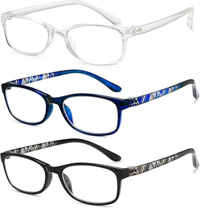EYEURL Reading Glasses for Women-Blue Light Blocking For Men Women-3 Pack Computer Readers 1.25 Spring Hinge Anti UV Ray/Eye Strain/Glare Eyeglasses