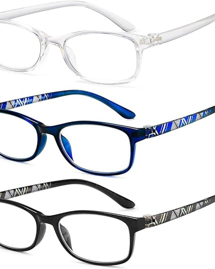 EYEURL Reading Glasses for Women-Blue Light Blocking For Men Women-3 Pack Computer Readers 2.5 Spring Hinge Anti UV Ray/Eye Strain/Glare Eyeglasses