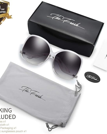 The Fresh Women's Oversized Square Jackie O Cat Eye Hybrid Butterfly Fashion Sunglasses - Exquisite Packaging