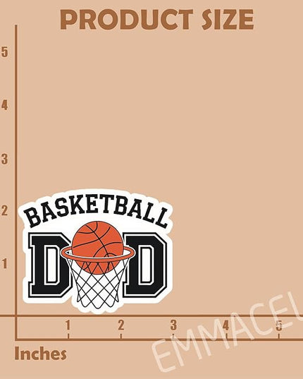 (3PCS) Basketball Dad Stickers – Waterproof Vinyl Decals for Laptops, Tumblers, Water Bottles – Sports Design for Fathers, Players, Coaches – 3 x 2.4 Inch