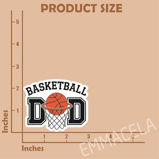 (3PCS) Basketball Dad Stickers – Waterproof Vinyl Decals for Laptops, Tumblers, Water Bottles – Sports Design for Fathers, Players, Coaches – 3 x 2.4 Inch
