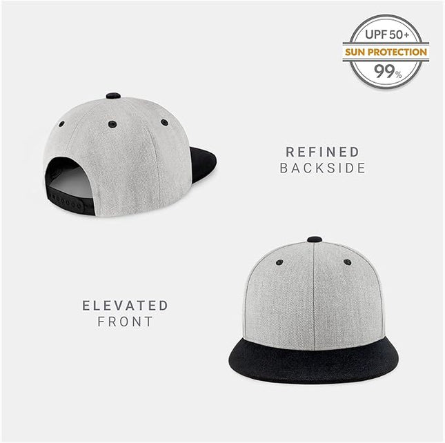 CHOK.LIDS Flat Bill Visor Classic Snapback Hat Blank Adjustable Brim High Top End Trendy Color Style Plain Tone Baseball Cap