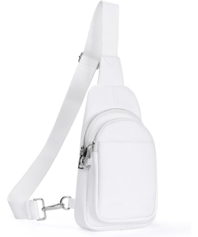 befen Genuine Leather Small Sling Bag for Women Anti-Theft Crossbody Chest Bags Fanny Packs for Travel with RFID Card Slots