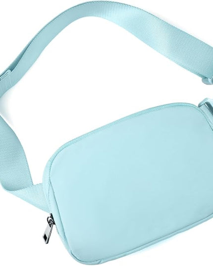 Belt Bag Fanny Pack Crossbody Bags for Women Fashion Waist Packs with Adjustable Strap Gifts for Women Men Teen Girls (Icing Blue)